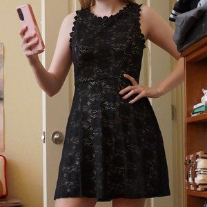 Lacy Occasionwear Nude and Black Lace Dress